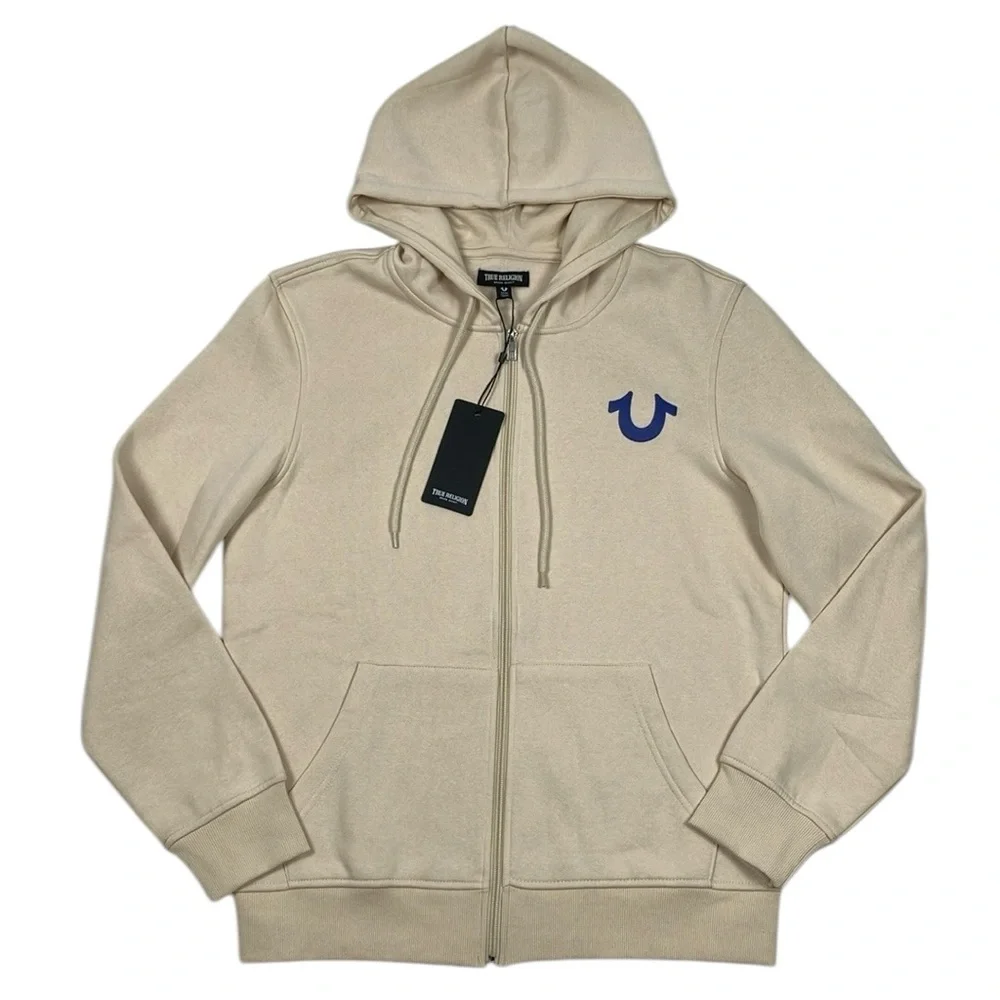 True Religion Zip Hoodie Overlap Buddha Sweatshirt NWT